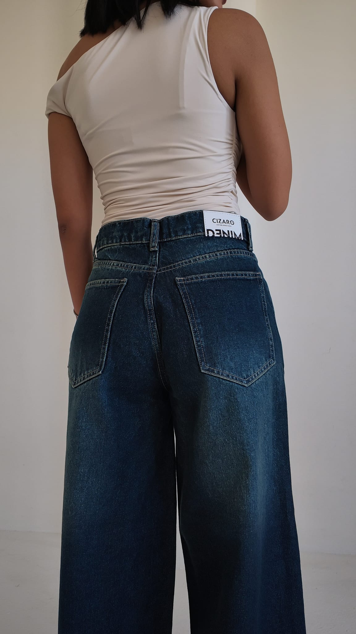 Super Baggy High-Waist Midnight Vintage Green Jeans Super Baggy CIZARO - Cizaro Jeans