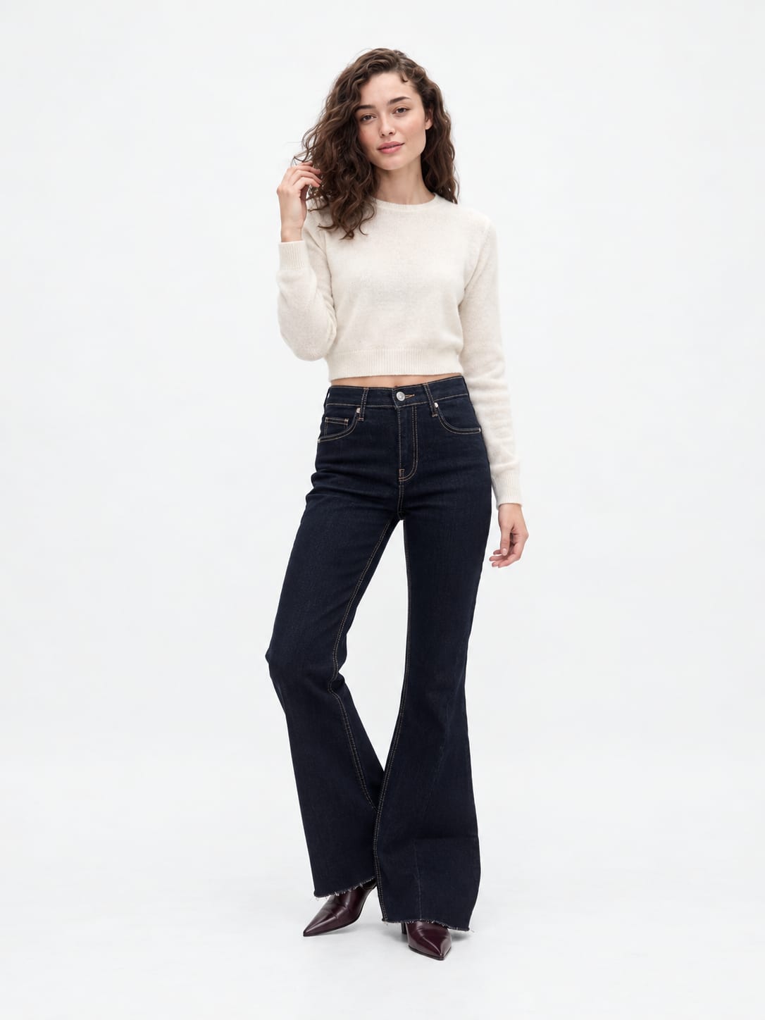 Super Flare – High-Waist Raw Denim Jeans Super Flare CIZARO - Cizaro Jeans