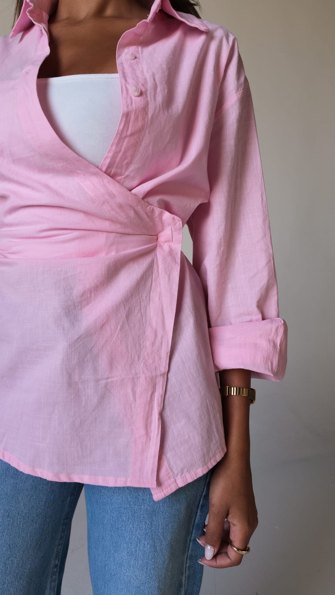 Wrap Shirt Blouse CIZARO - Cizaro Jeans