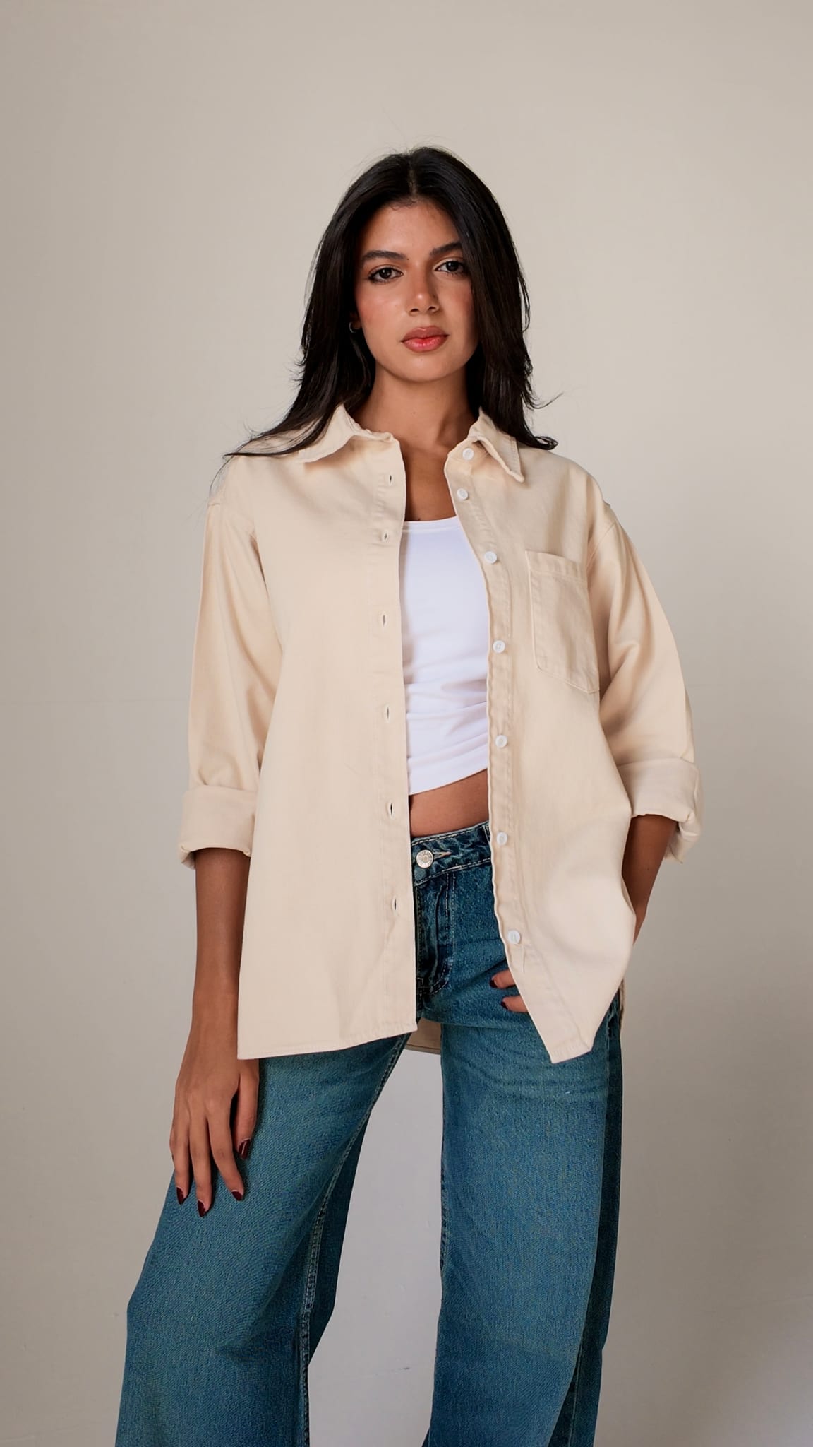 Oversized Beige Shirt