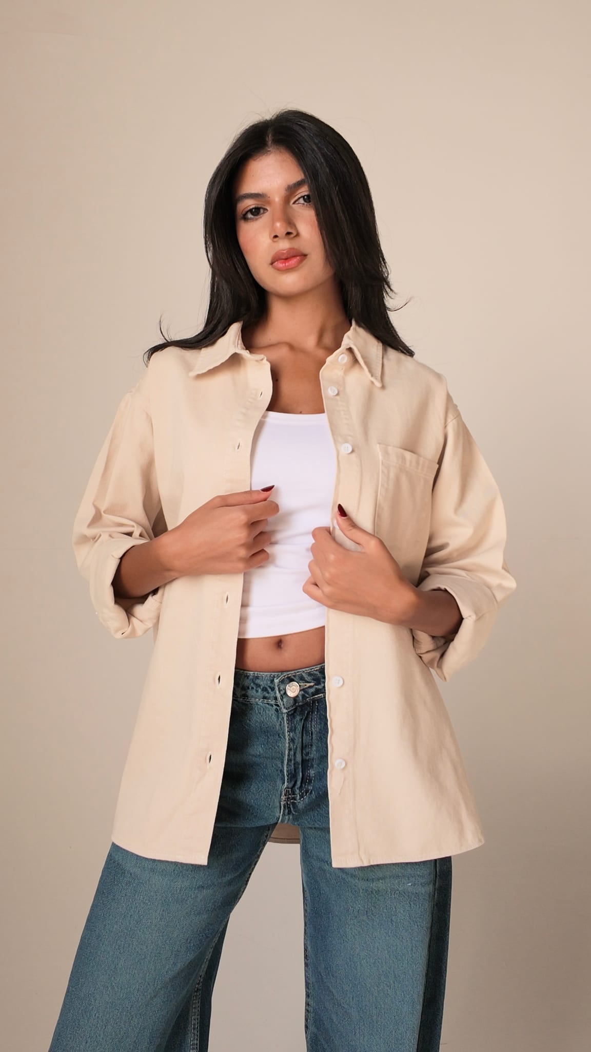 Oversized Beige Shirt