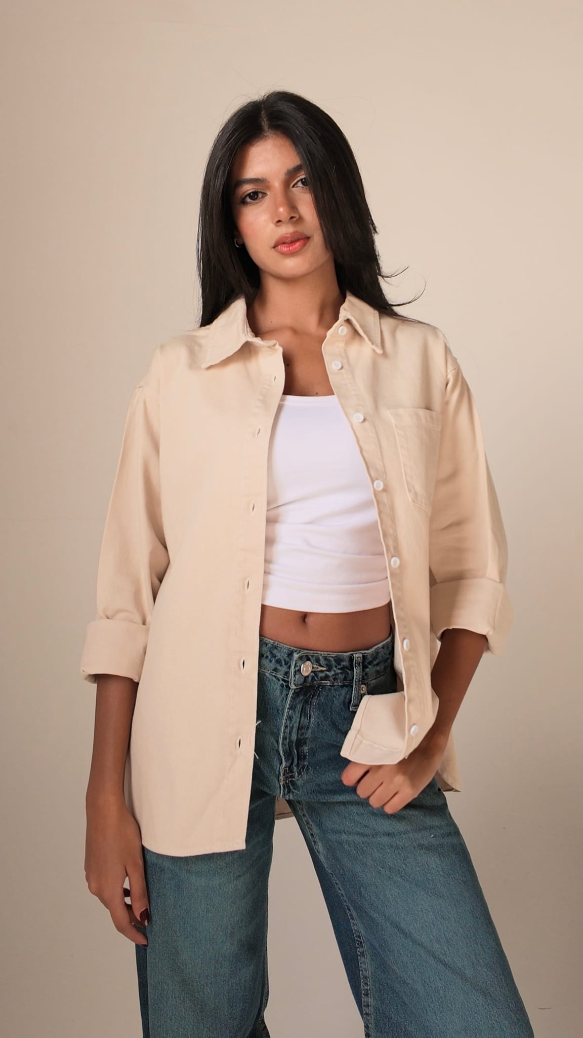 Oversized Beige Shirt