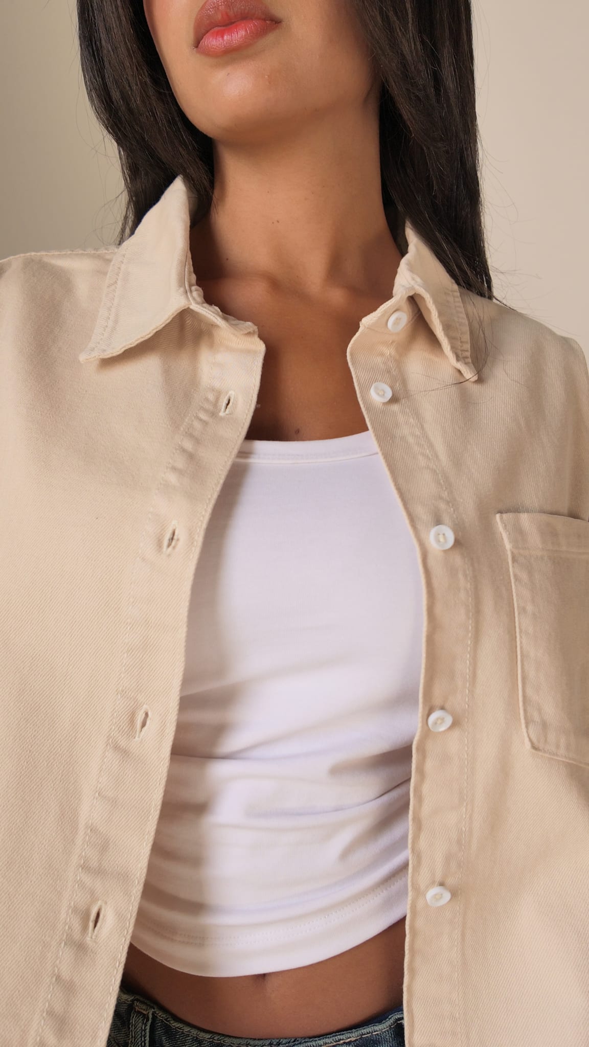 Oversized Beige Shirt