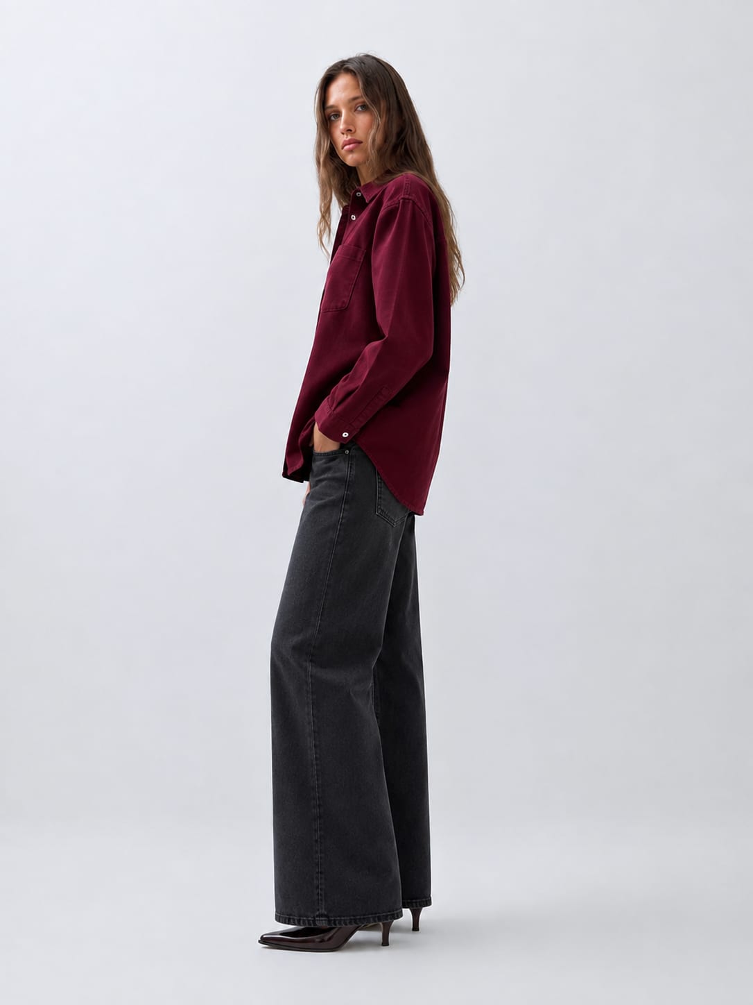 Oversized Burgundy Shirt