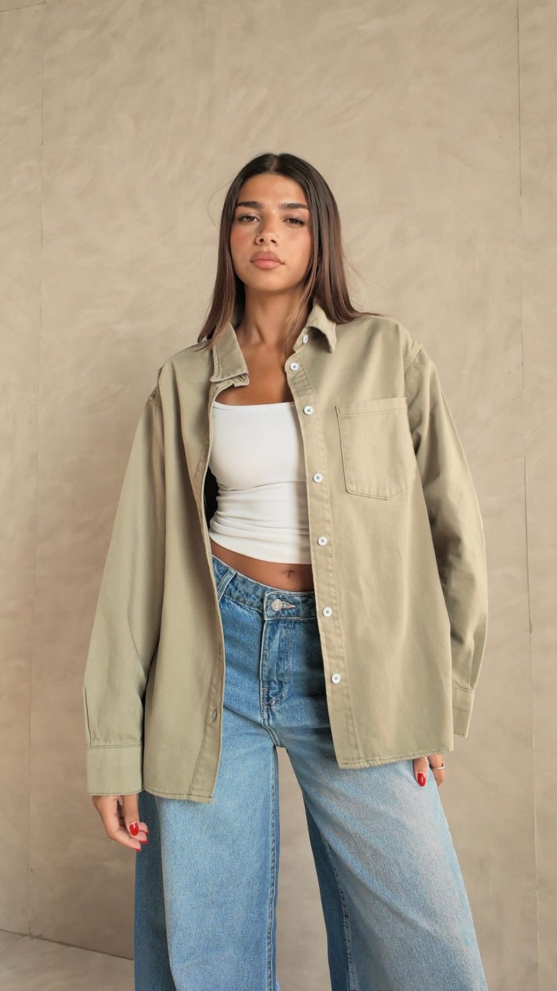 Oversized Khaki Shirt
