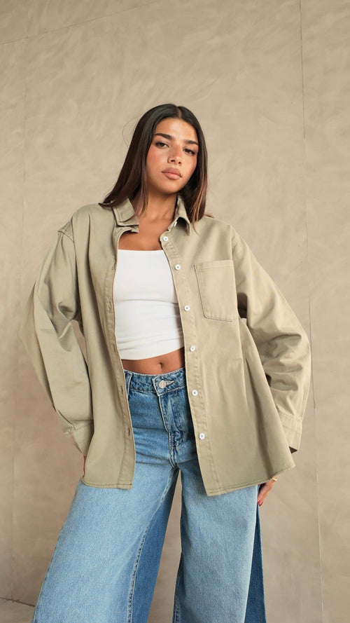 Oversized Khaki Shirt
