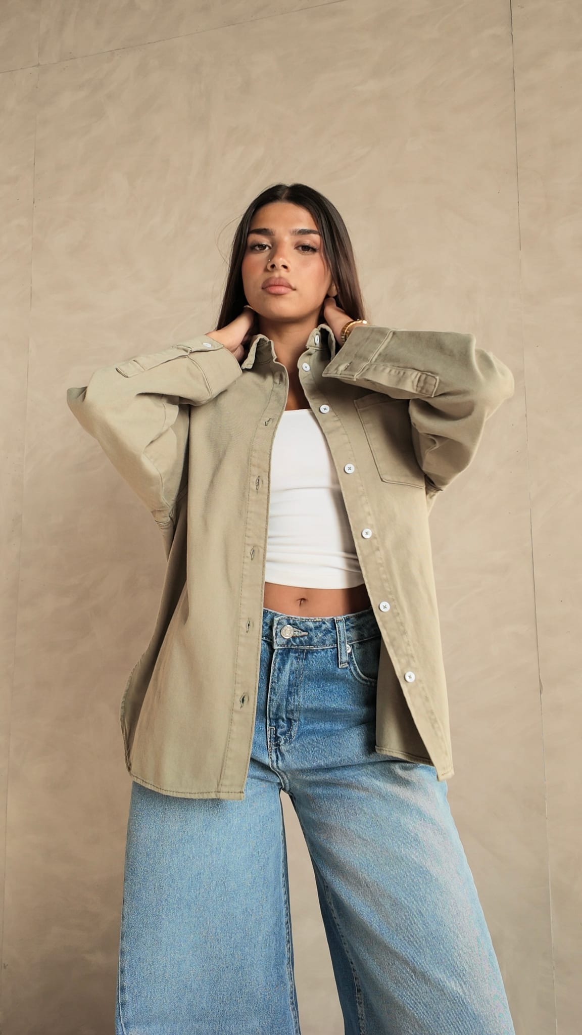 Oversized Khaki Shirt
