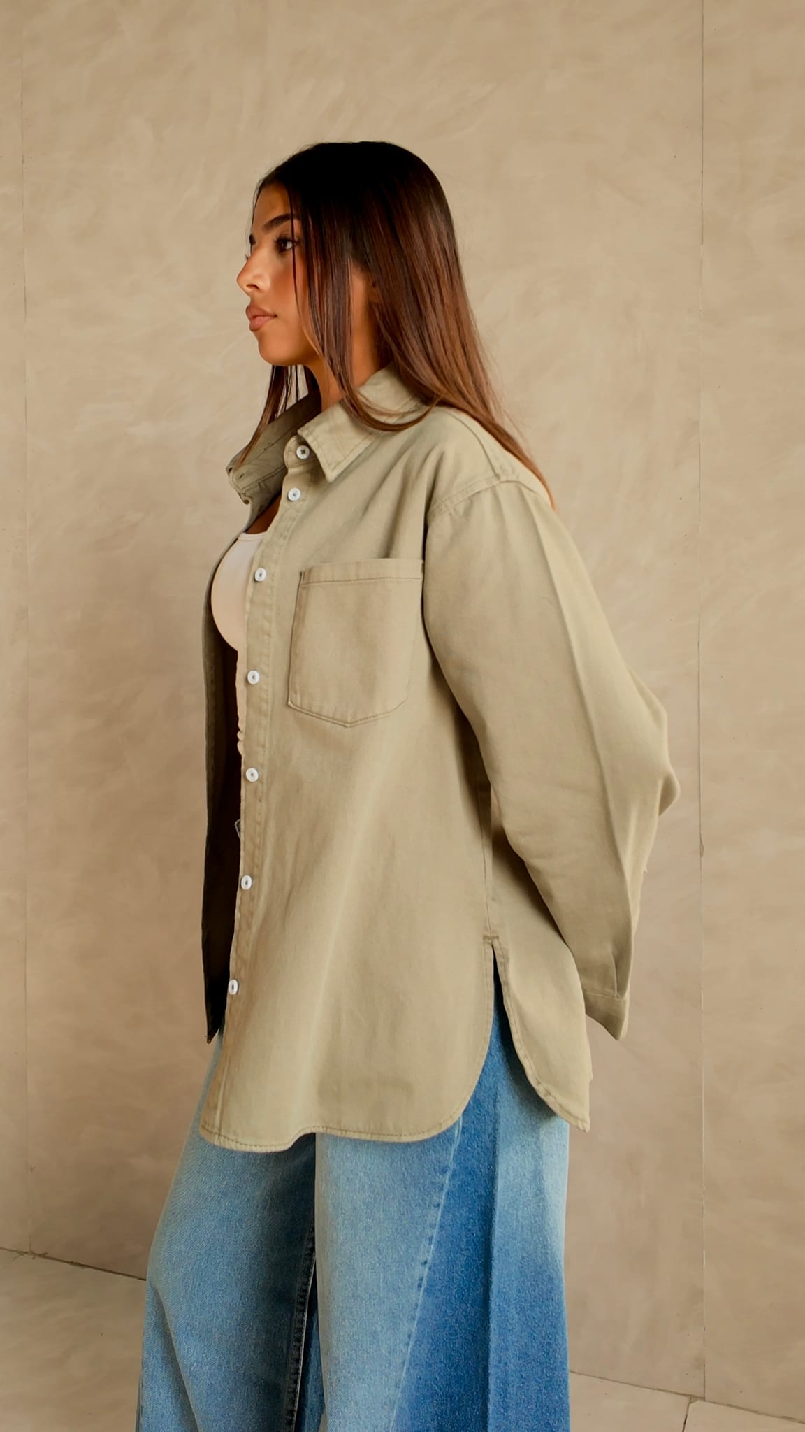 Oversized Khaki Shirt