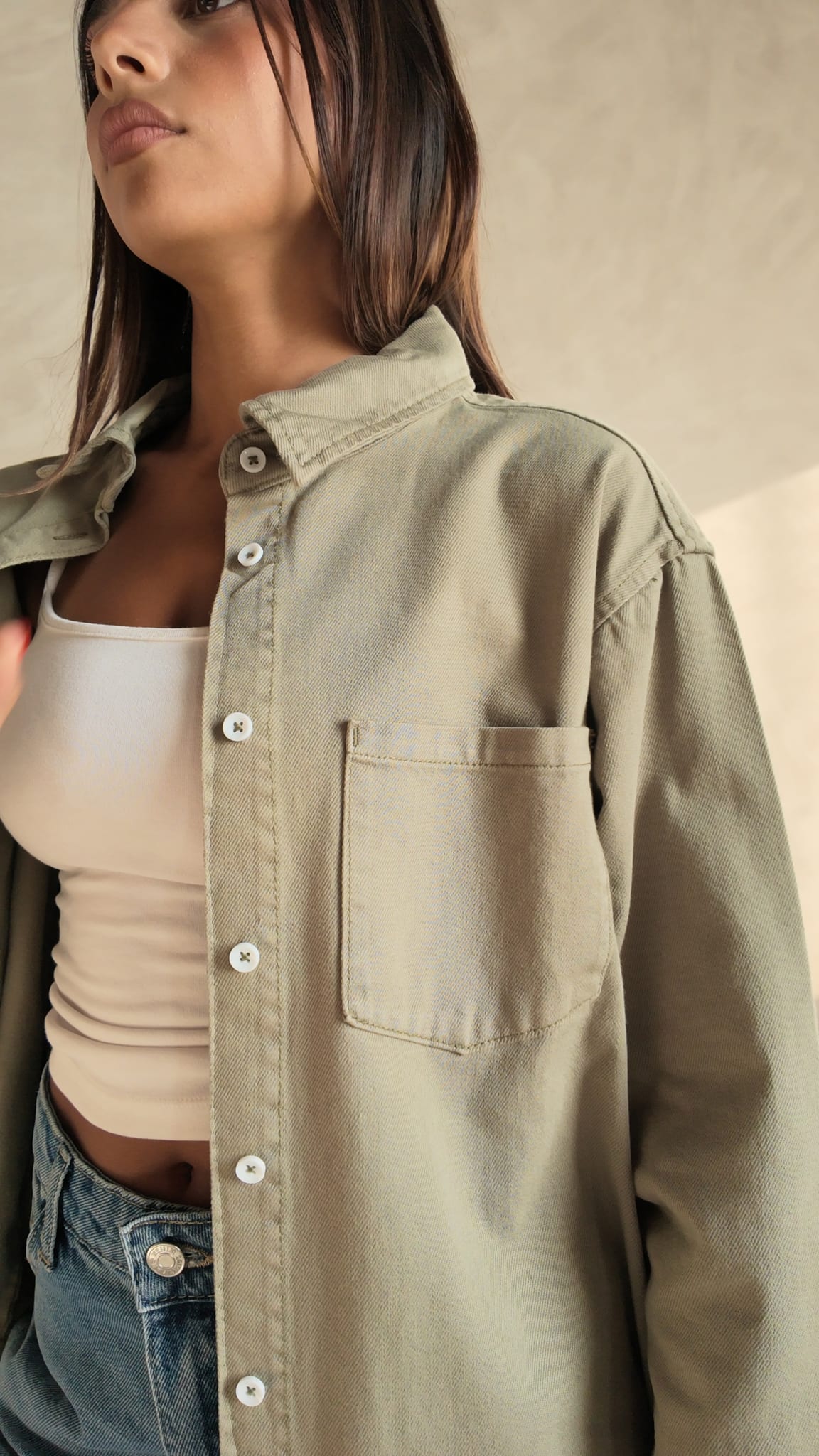 Oversized Khaki Shirt