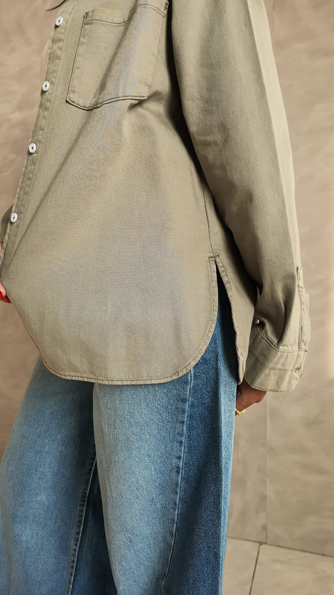 Oversized Khaki Shirt