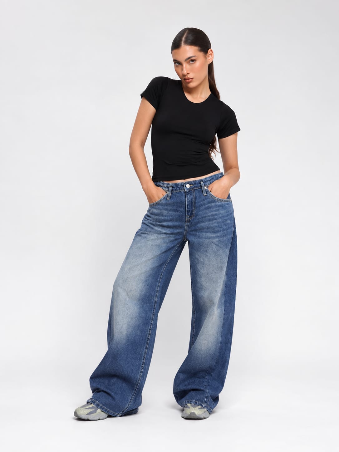 Super Baggy Mid-Rise – Deep Vintage Blue Jeans