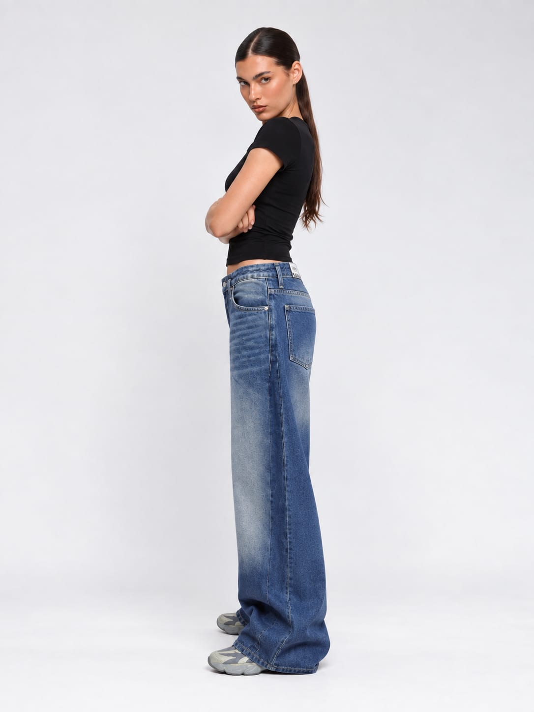 Super Baggy Mid-Rise – Deep Vintage Blue Jeans
