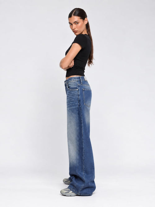 Super Baggy Mid-Rise – Deep Vintage Blue Jeans