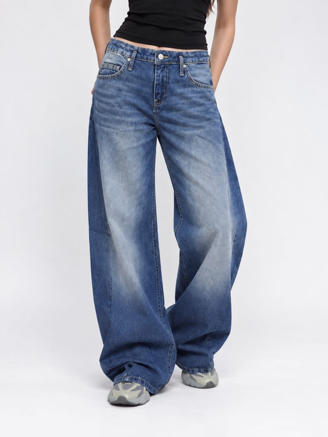Super Baggy Mid-Rise – Deep Vintage Blue Jeans