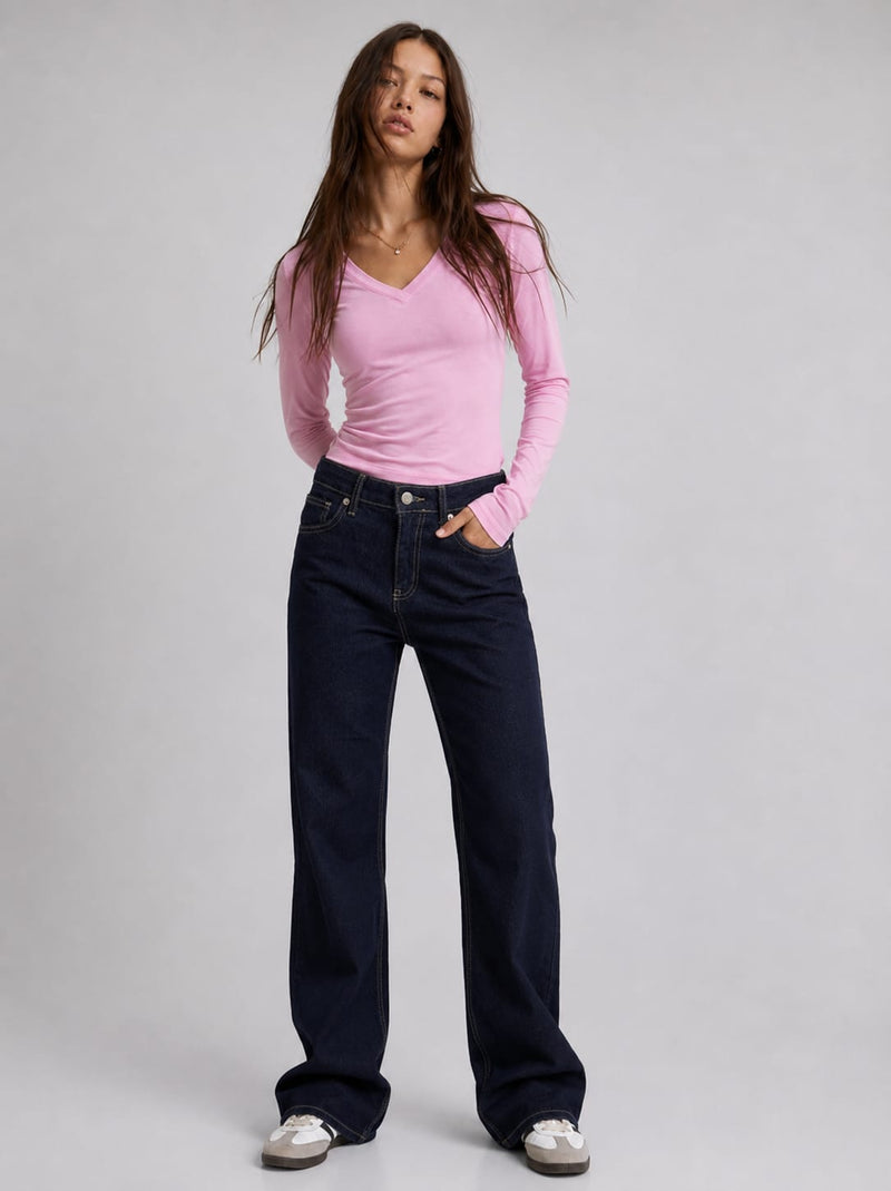 Straight High-Waist Dark Indigo Jeans Straight CIZARO - Cizaro Jeans