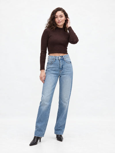 Straight High-Waist – Washed Blue Jeans Straight CIZARO - Cizaro Jeans