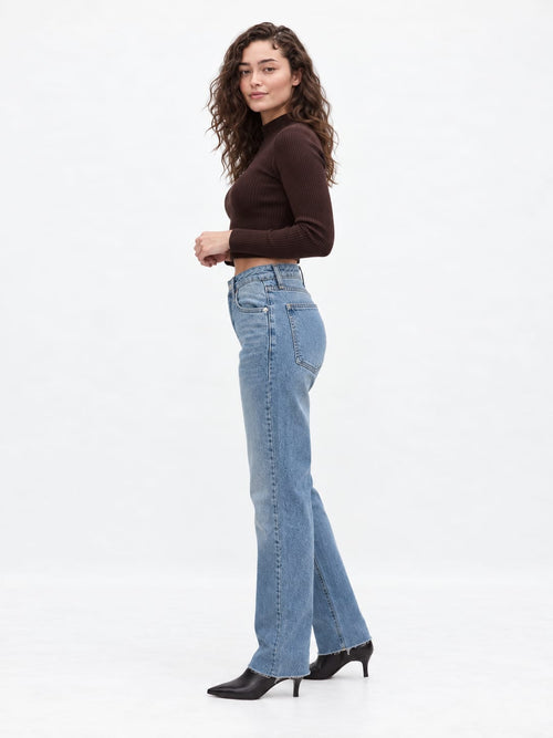 Straight High-Waist – Washed Blue Jeans Straight CIZARO - Cizaro Jeans