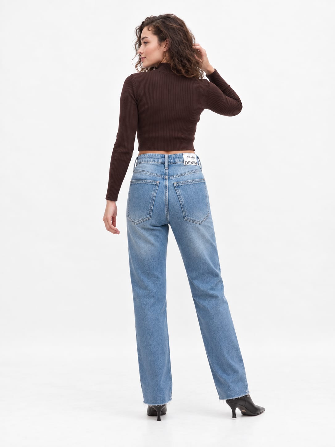 Straight High-Waist – Washed Blue Jeans Straight CIZARO - Cizaro Jeans