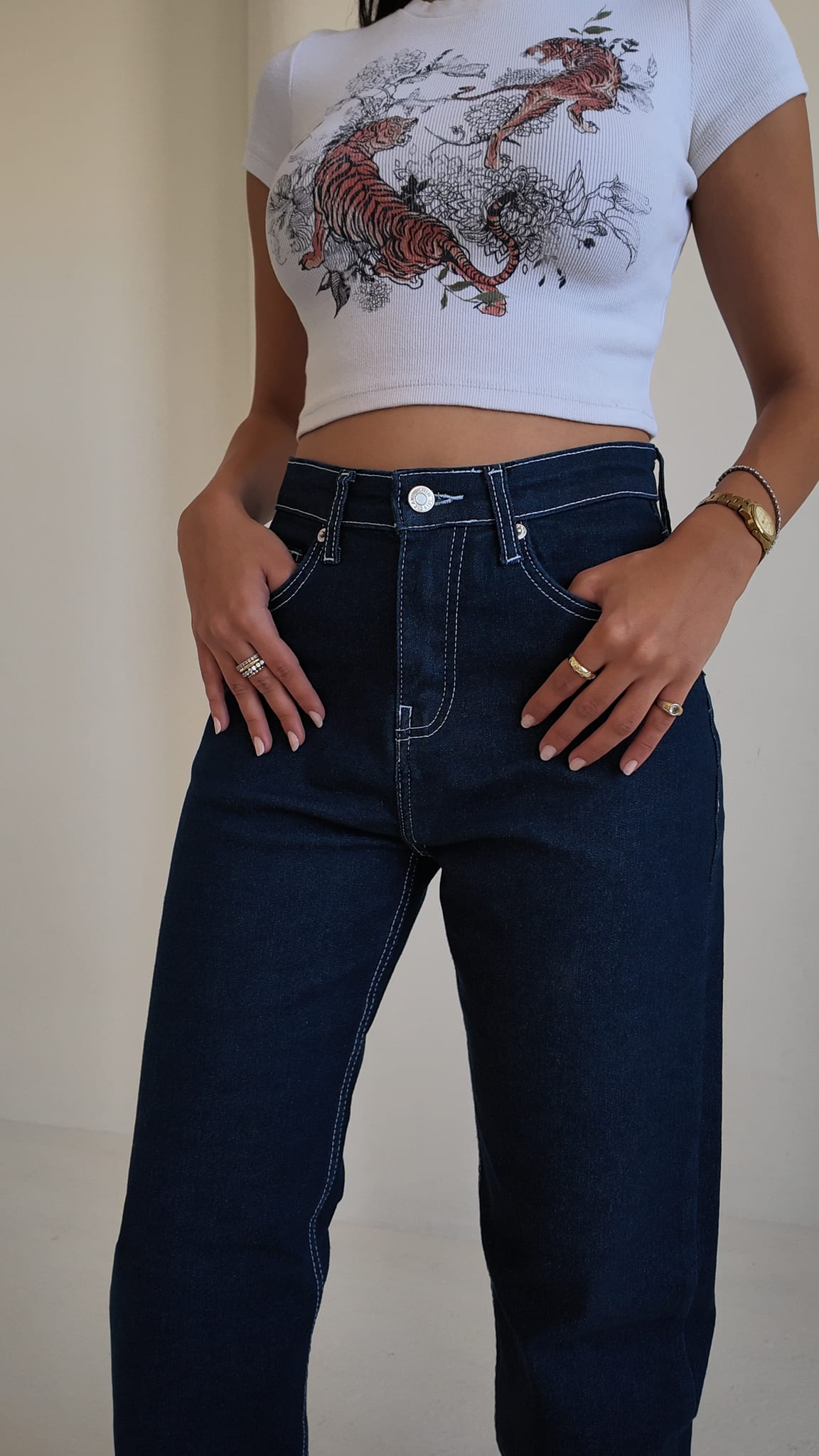 Straight – High-Waist Raw Denim Jeans Straight CIZARO - Cizaro Jeans