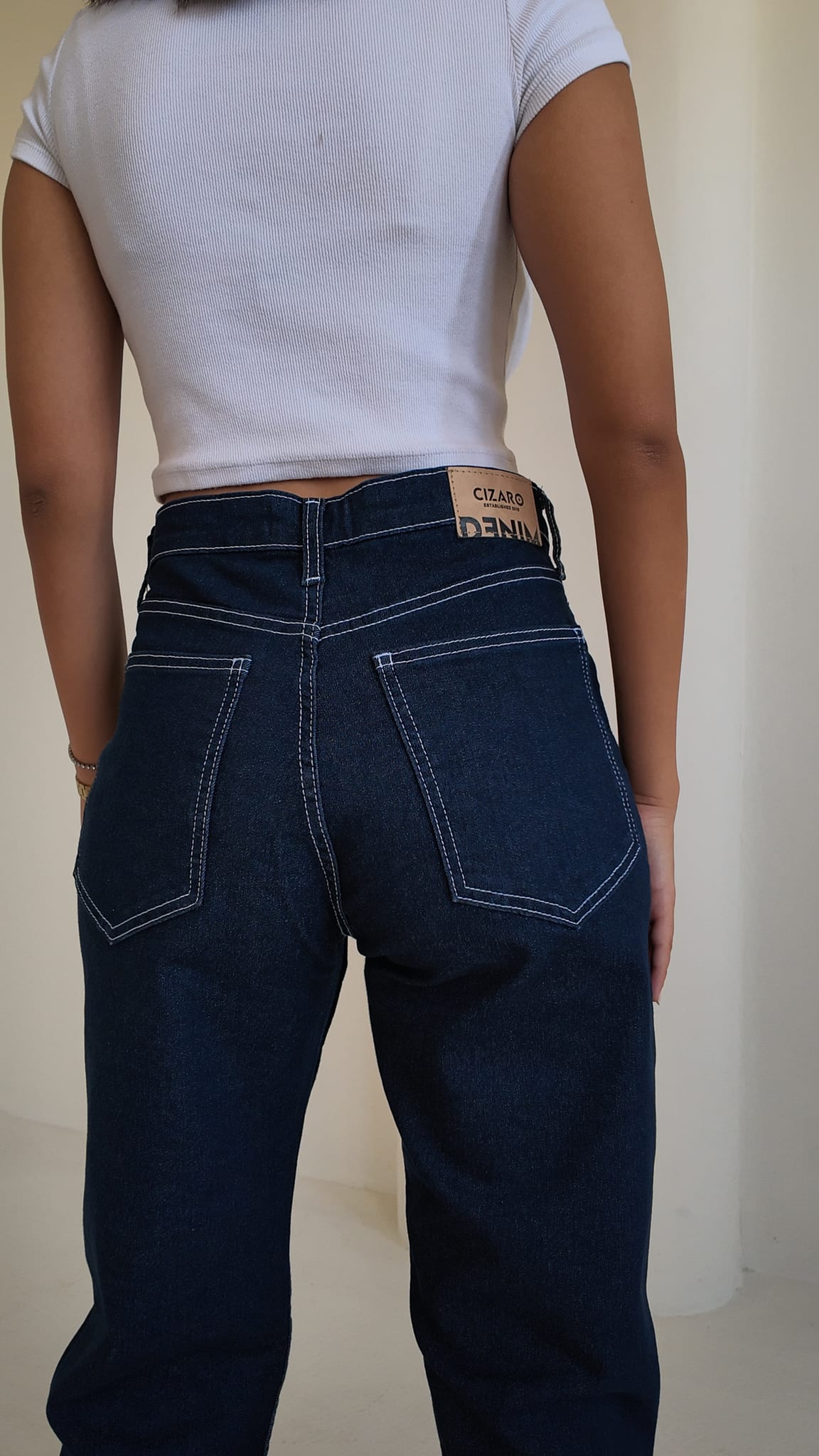 Straight – High-Waist Raw Denim Jeans Straight CIZARO - Cizaro Jeans