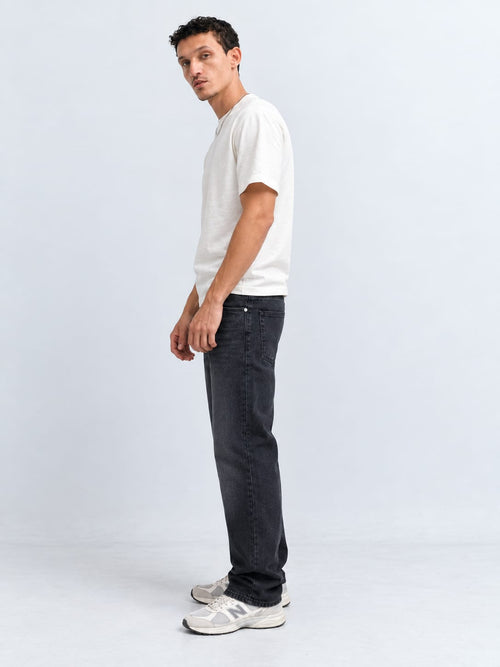 Straight Fit Washed Black Jeans