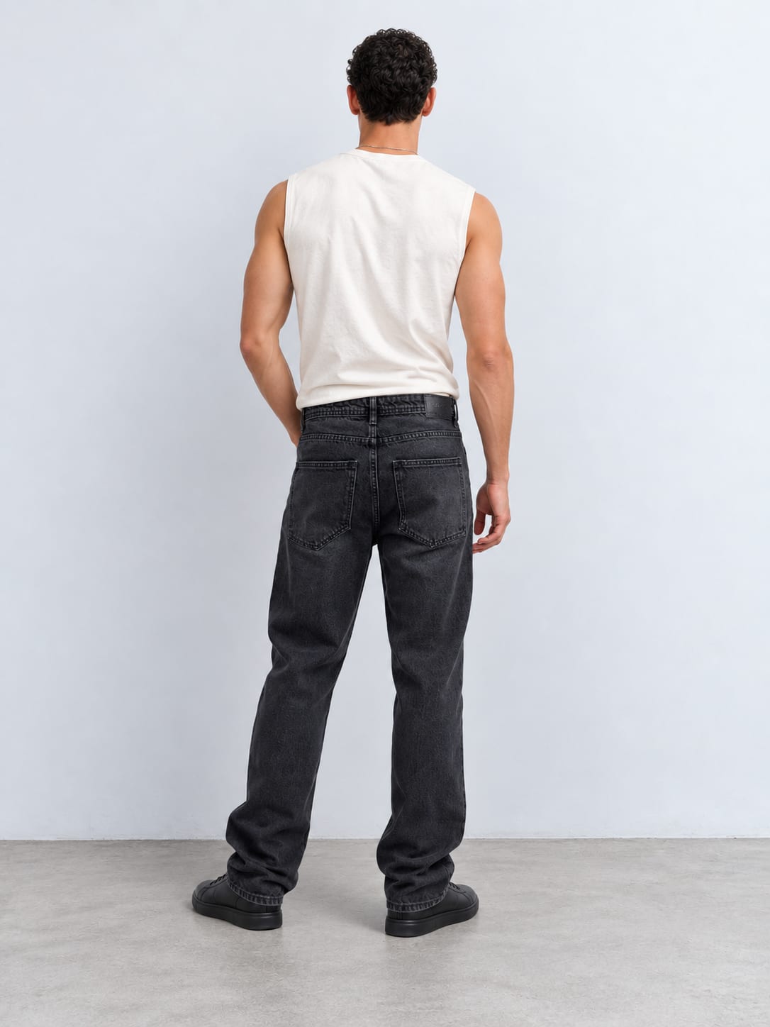 Straight Washed Black Jeans Straight CIZARO - Cizaro Jeans