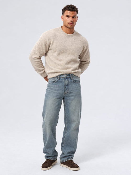 Straight Fit Mid Vintage Blue Jeans Straight CIZARO - Cizaro Jeans