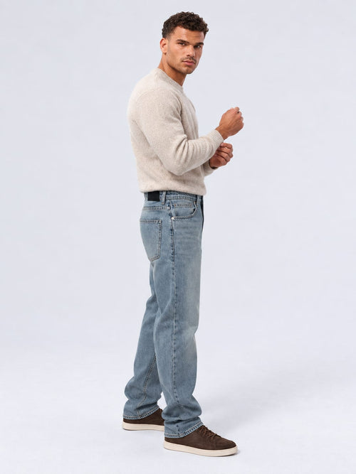 Straight Fit Mid Vintage Blue Jeans Straight CIZARO - Cizaro Jeans