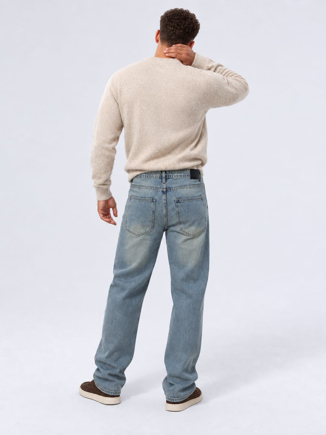 Straight Fit Mid Vintage Blue Jeans Straight CIZARO - Cizaro Jeans