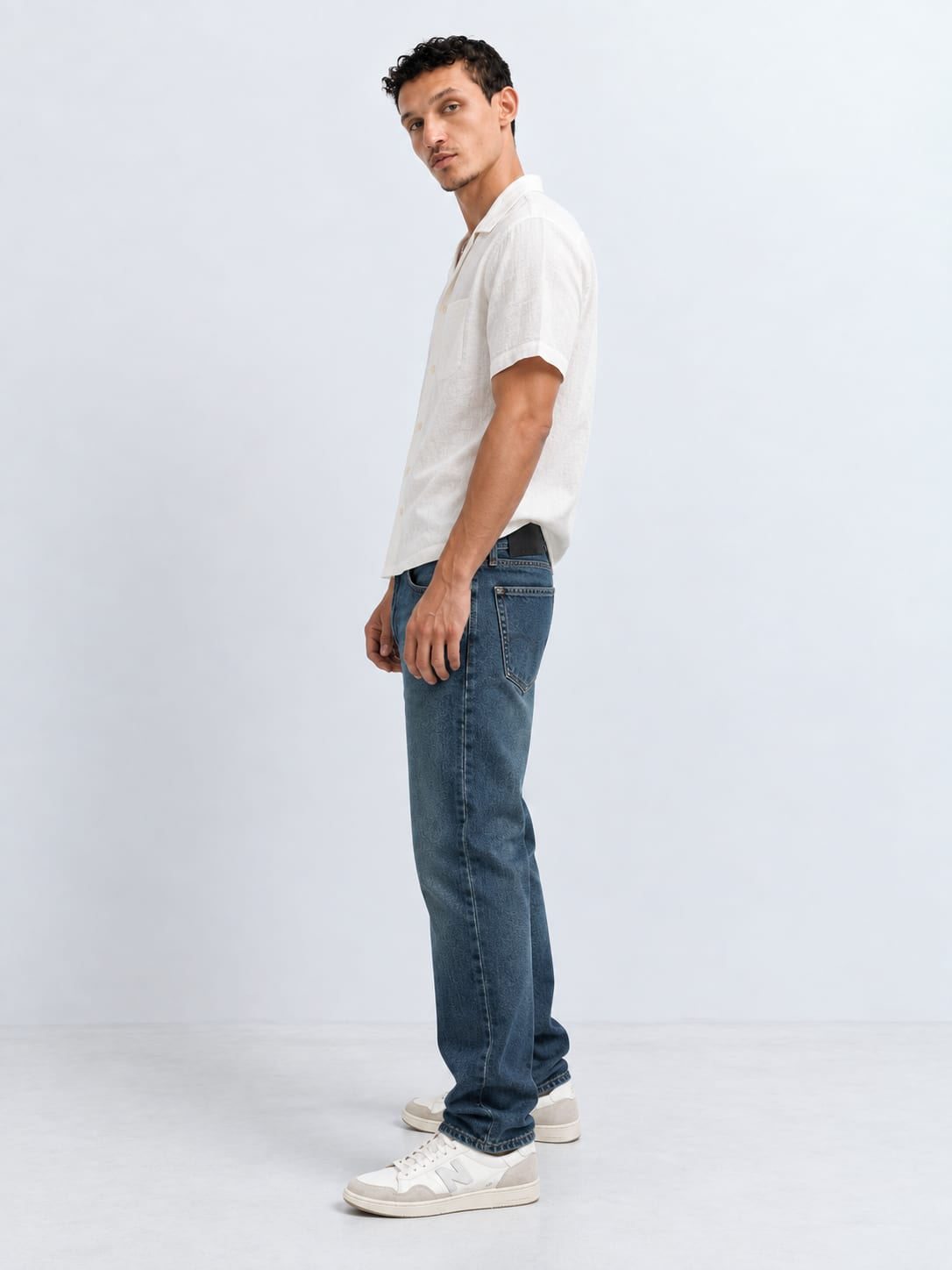 Straight Fit Mid Vintage Blue Jeans Straight CIZARO - Cizaro Jeans