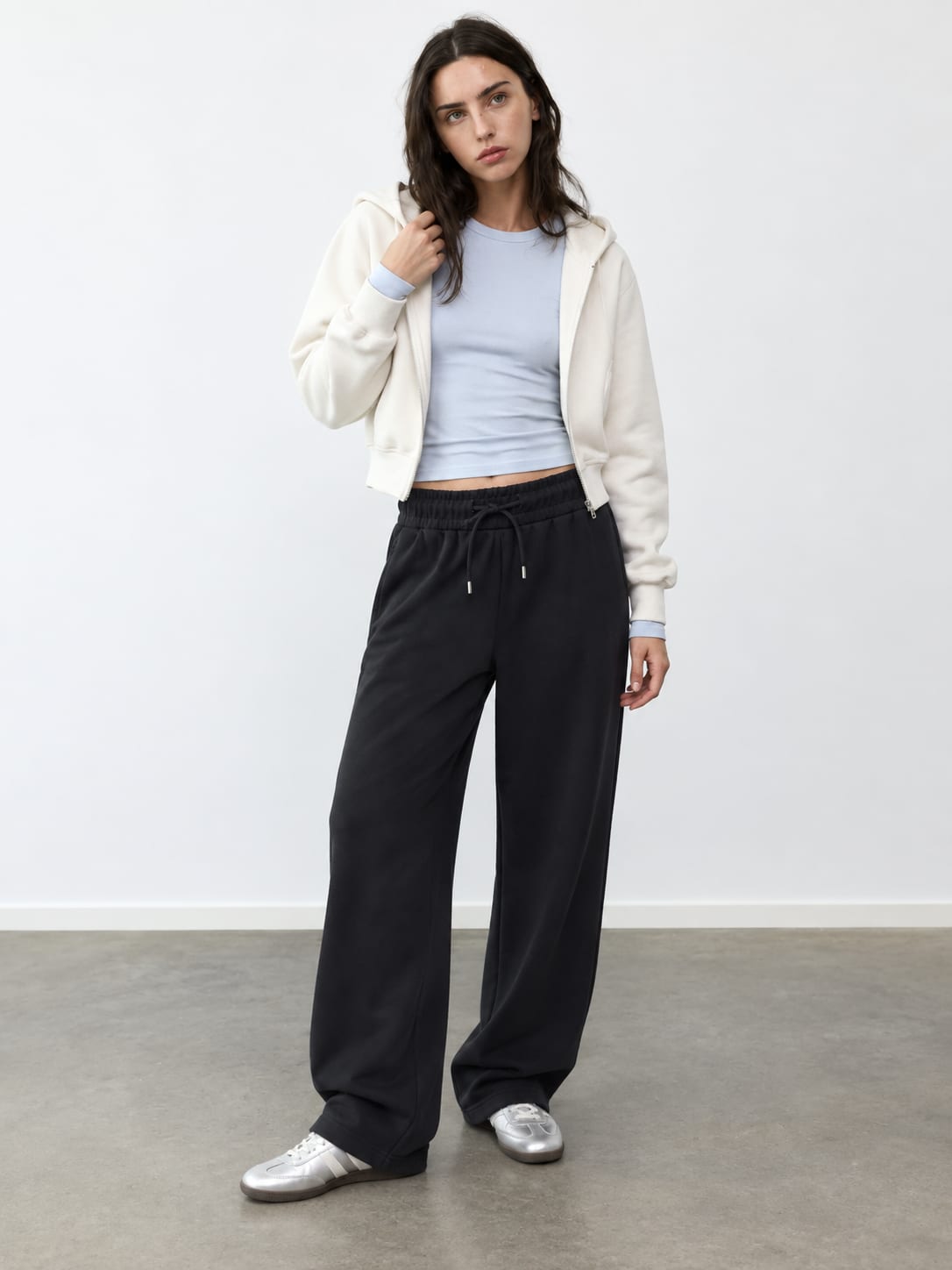 Black Wide-Leg Sweatpants