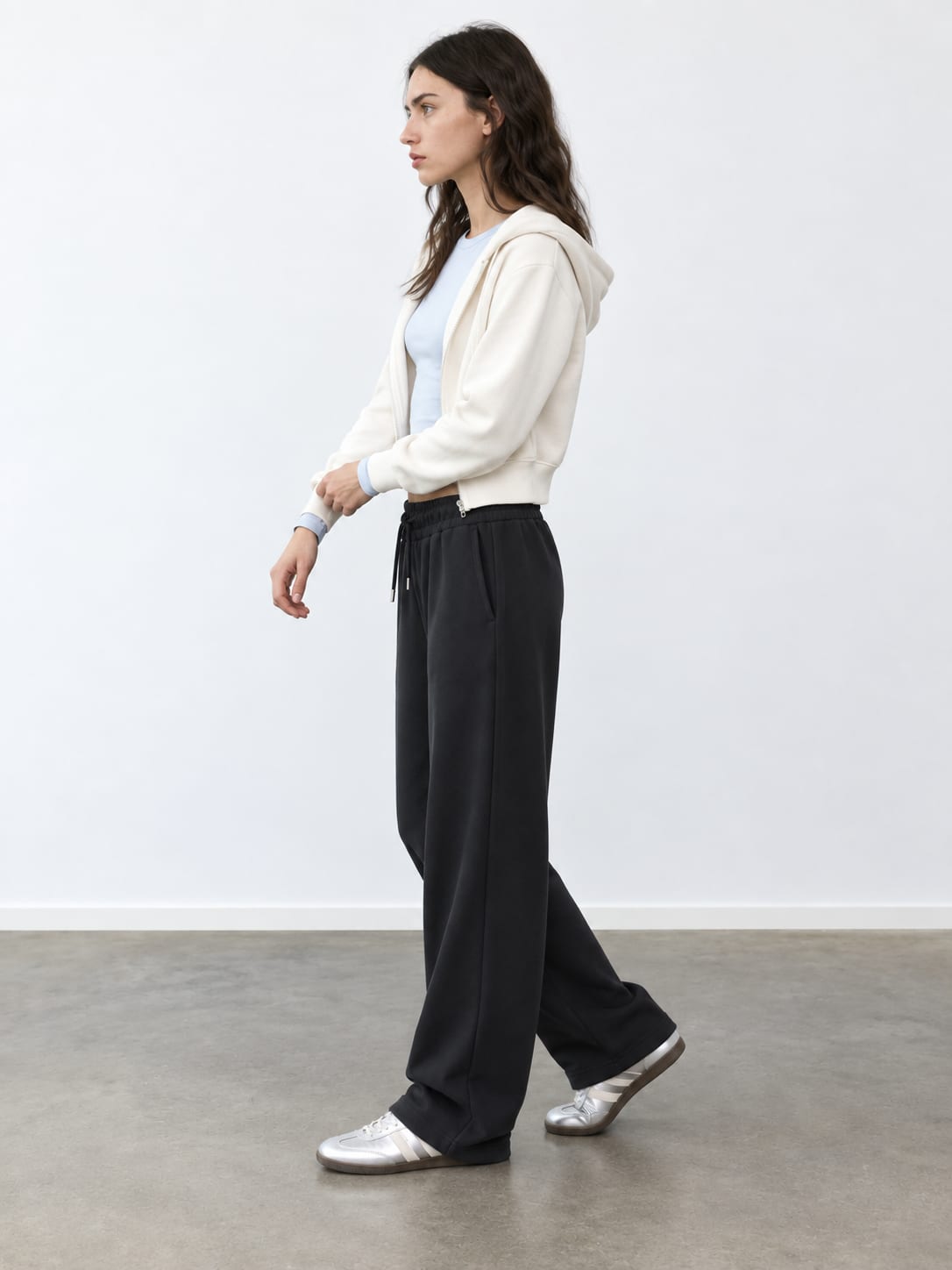 Black Wide-Leg Sweatpants