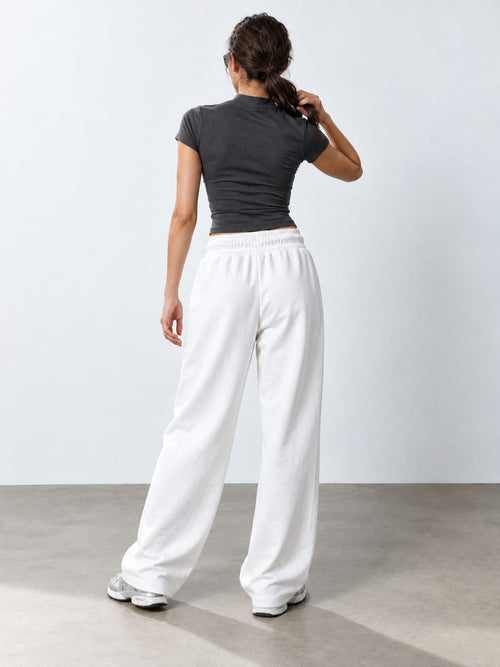 White Wide-Leg Sweatpants