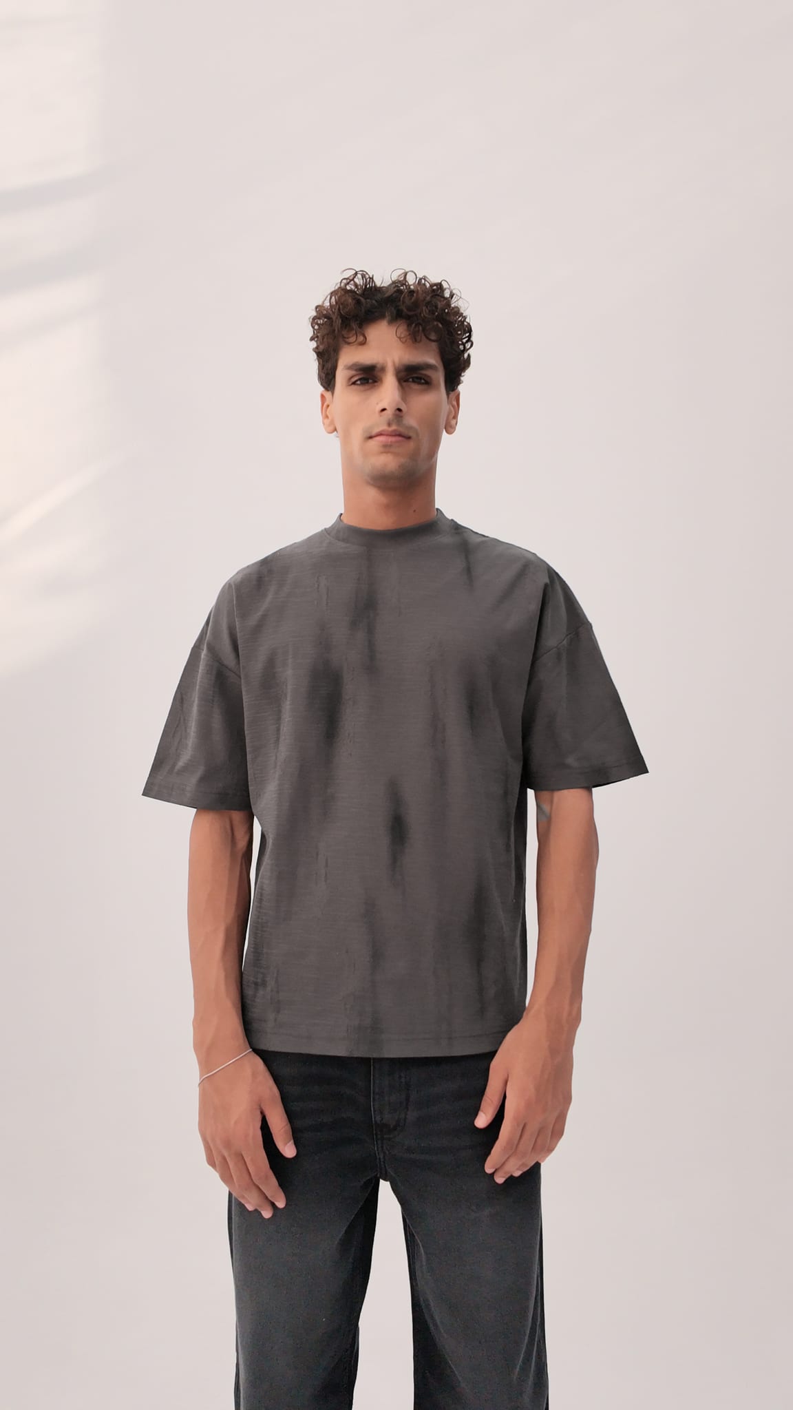 Grey texture Oversized T-shirt T-SHIRT CIZARO - Cizaro Jeans
