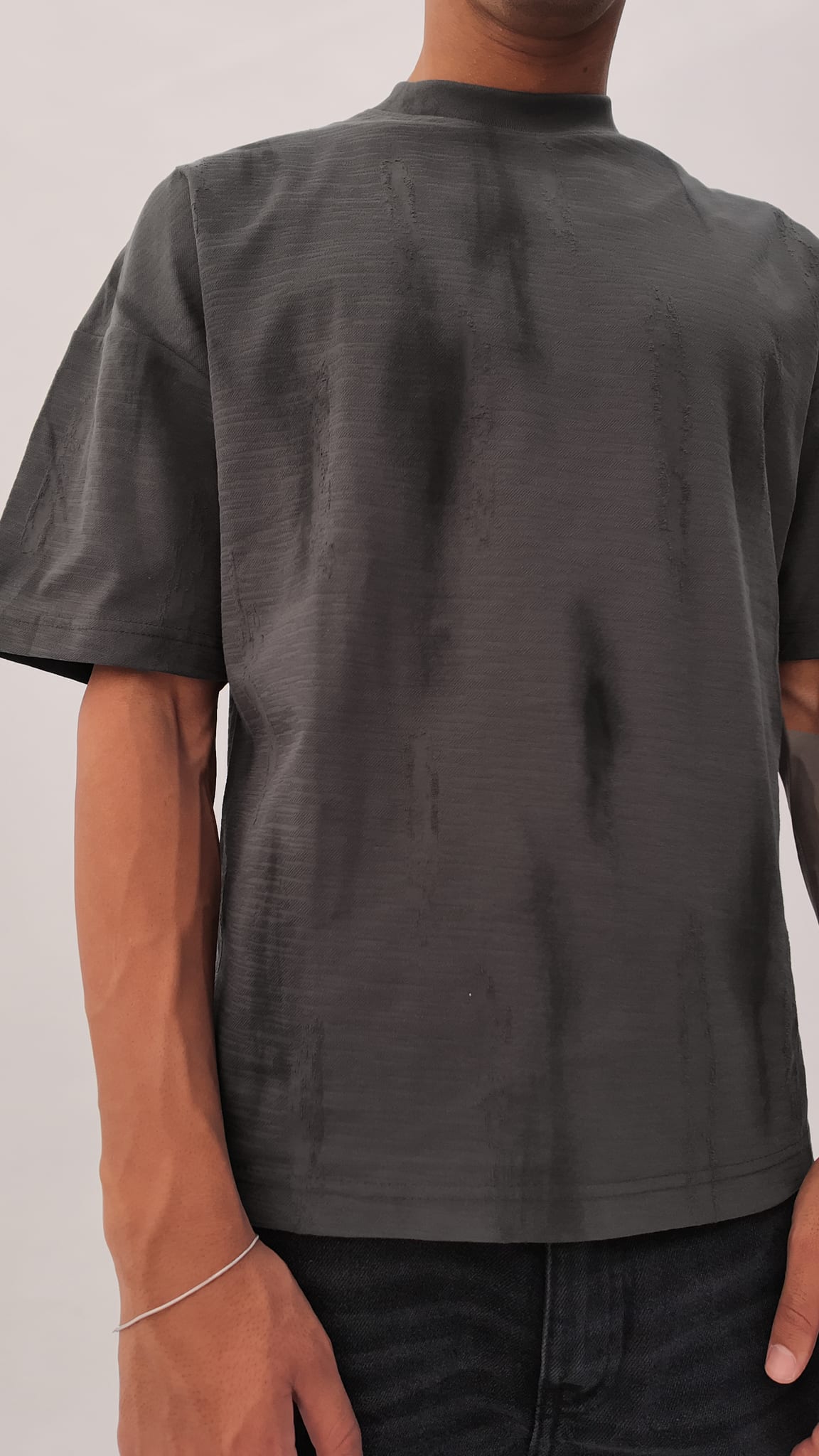 Grey texture Oversized T-shirt T-SHIRT CIZARO - Cizaro Jeans