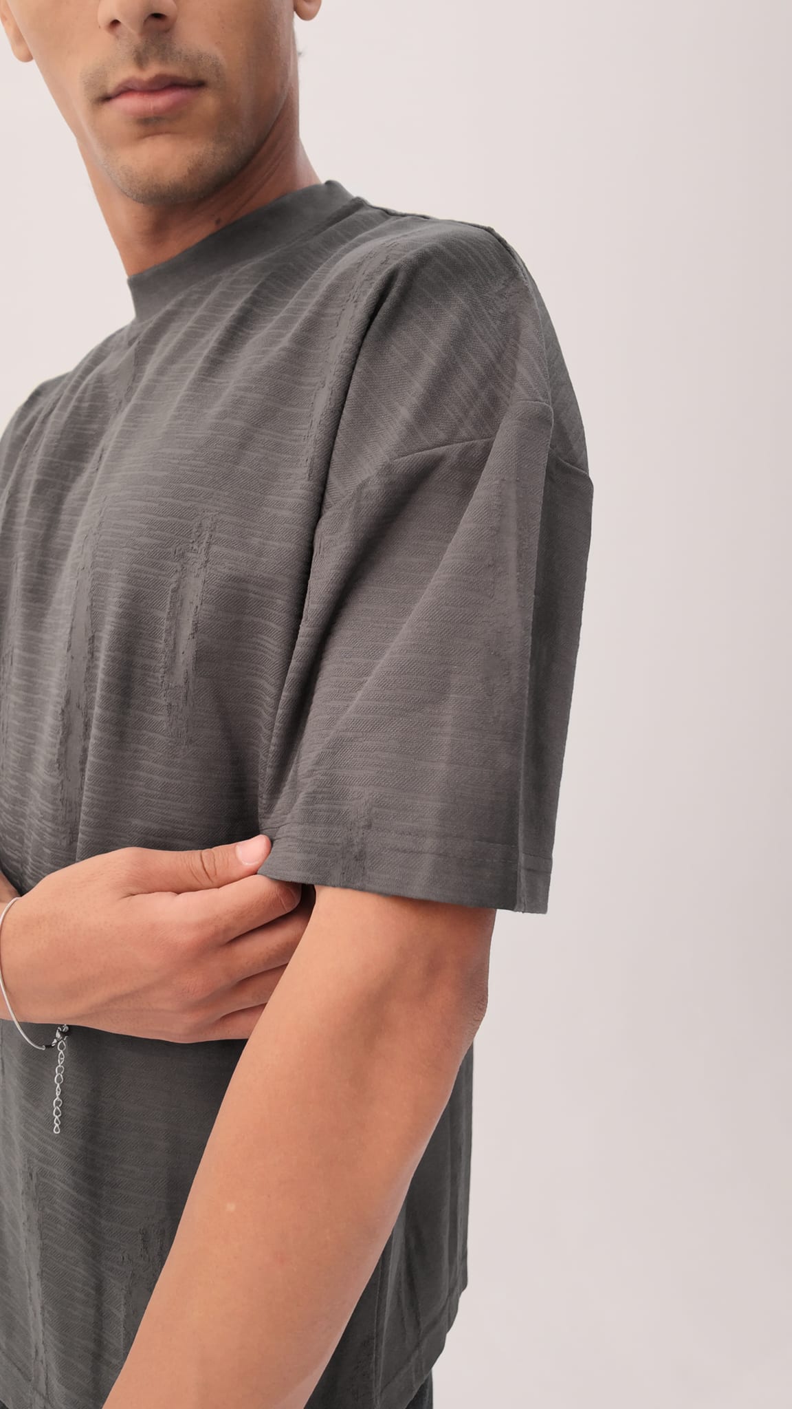 Grey texture Oversized T-shirt T-SHIRT CIZARO - Cizaro Jeans