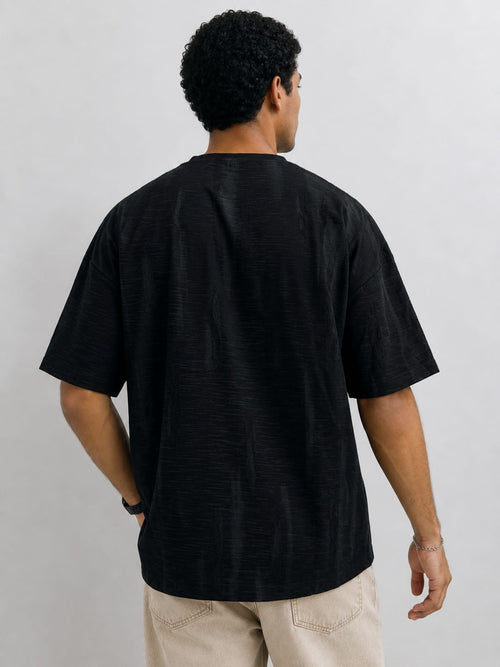 Black texture Oversized T-shirt T_SHIRT CIZARO - Cizaro Jeans
