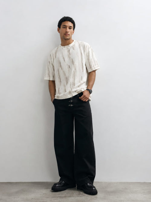 Off white texture Oversized T-shirt T_SHIRT CIZARO - Cizaro Jeans