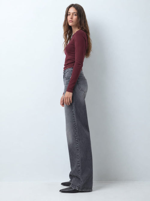 Ultra Comfort wide leg High waist Faded Gray  jeans