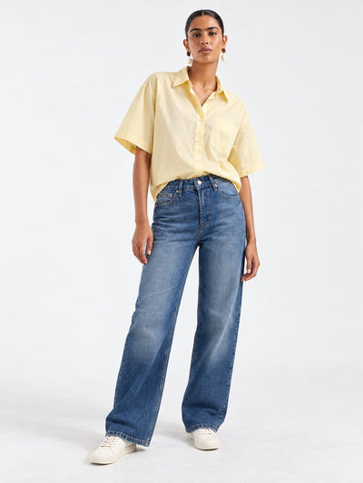 Ultra Comfort wide leg High waist Faded blue jeans Wide-leg CIZARO - Cizaro Jeans