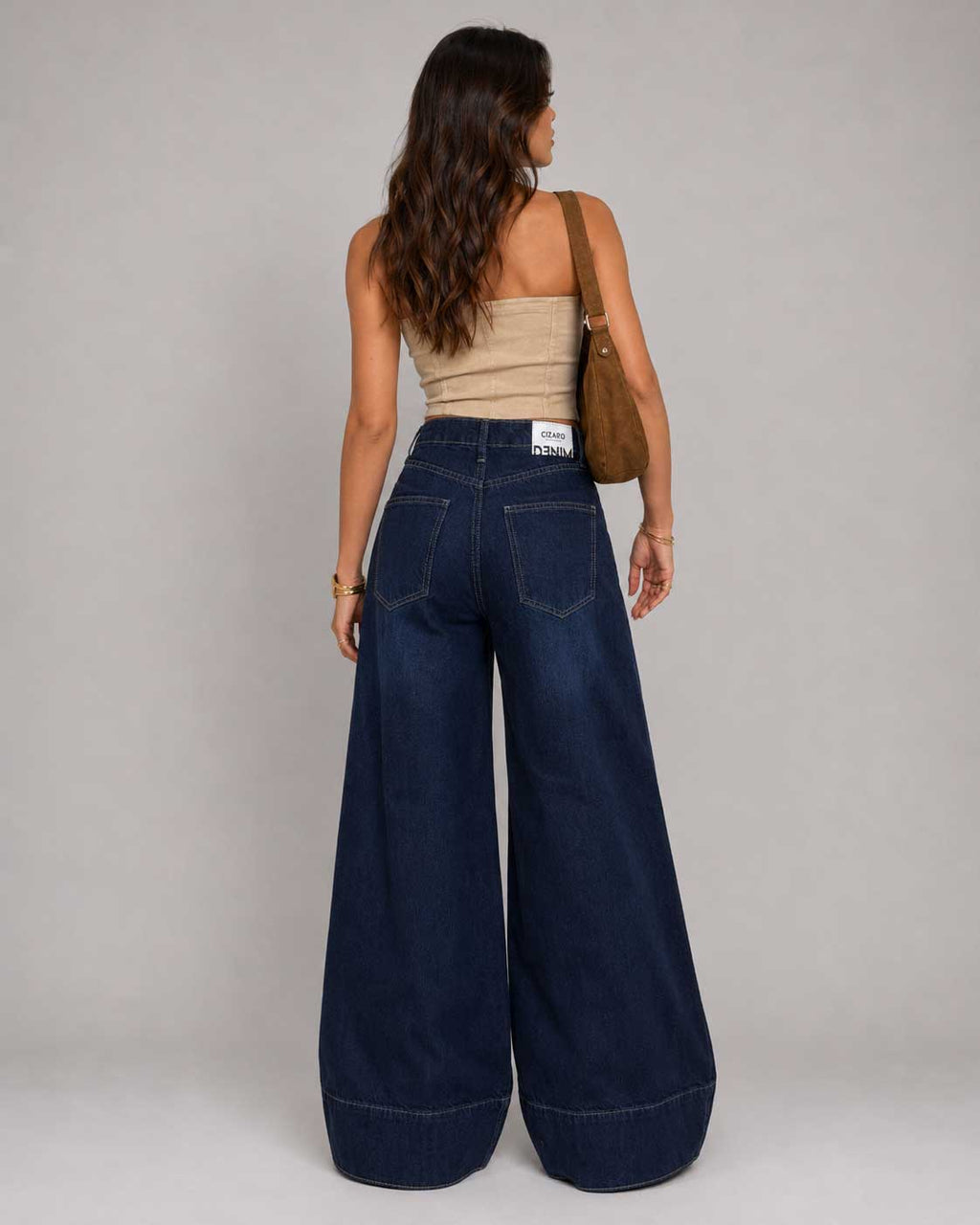 Extreme Wide-Leg – High-Waist Midnight Navy Jeans Extreme Wide Leg CIZARO - Cizaro Jeans