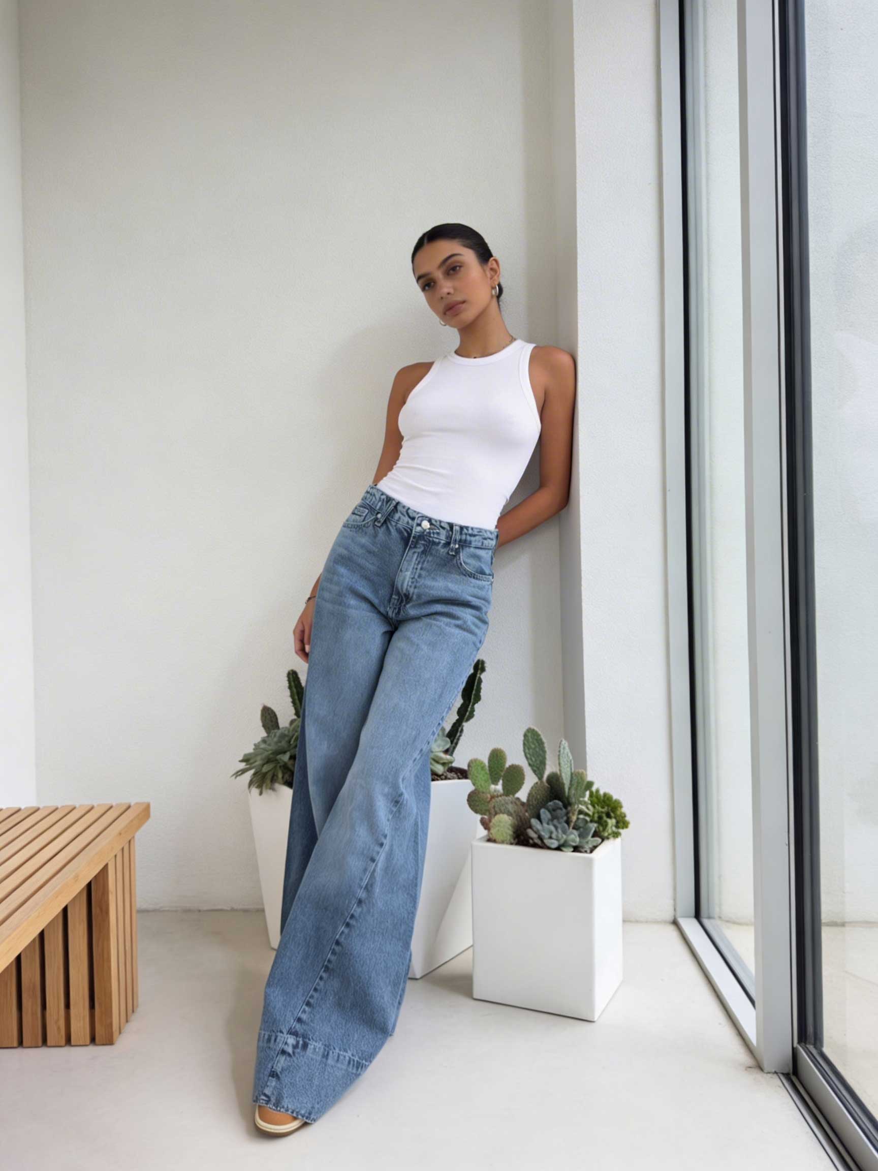 Extreme Wide-Leg – High-Waist Coastal Blue Jeans Extreme wide leg CIZARO - Cizaro Jeans