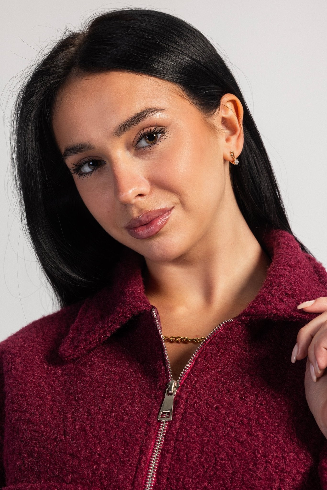 Jacket – Structured Textured Burgundy jacket CIZARO - Cizaro Jeans