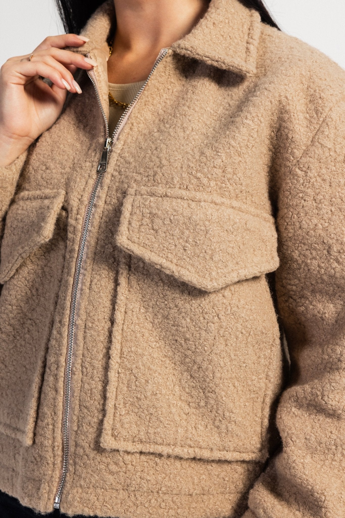 Fax Fur Jacket – Nude jacket CIZARO - Cizaro Jeans