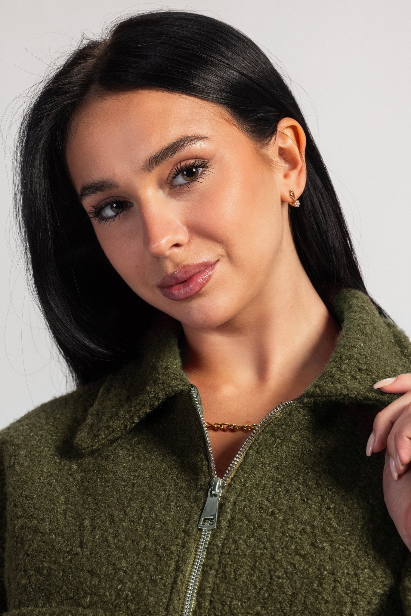 Fax Fur Jacket – Olive jacket CIZARO - Cizaro Jeans