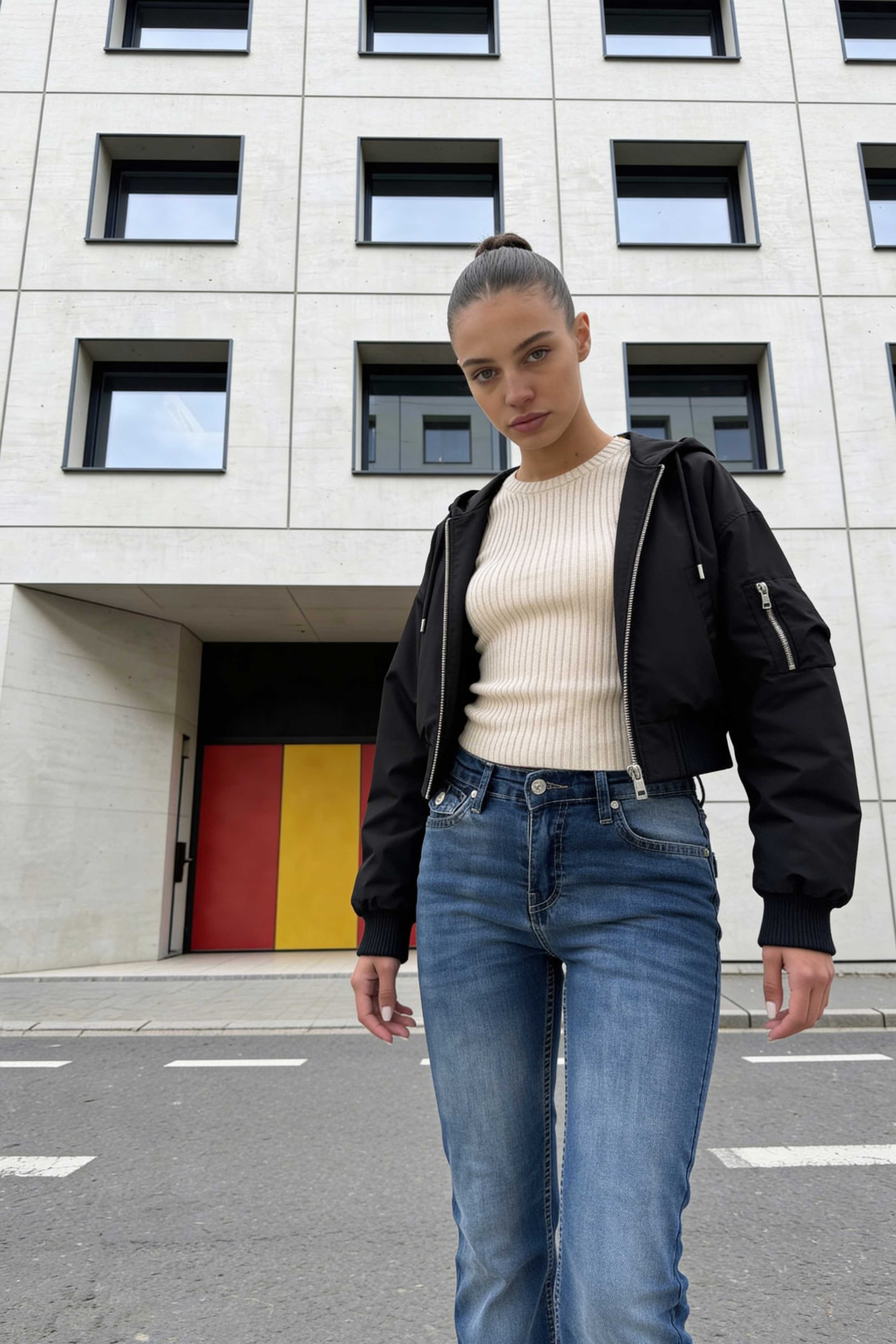 Flare Flap pocket , low waist 
Marine Blue jeans