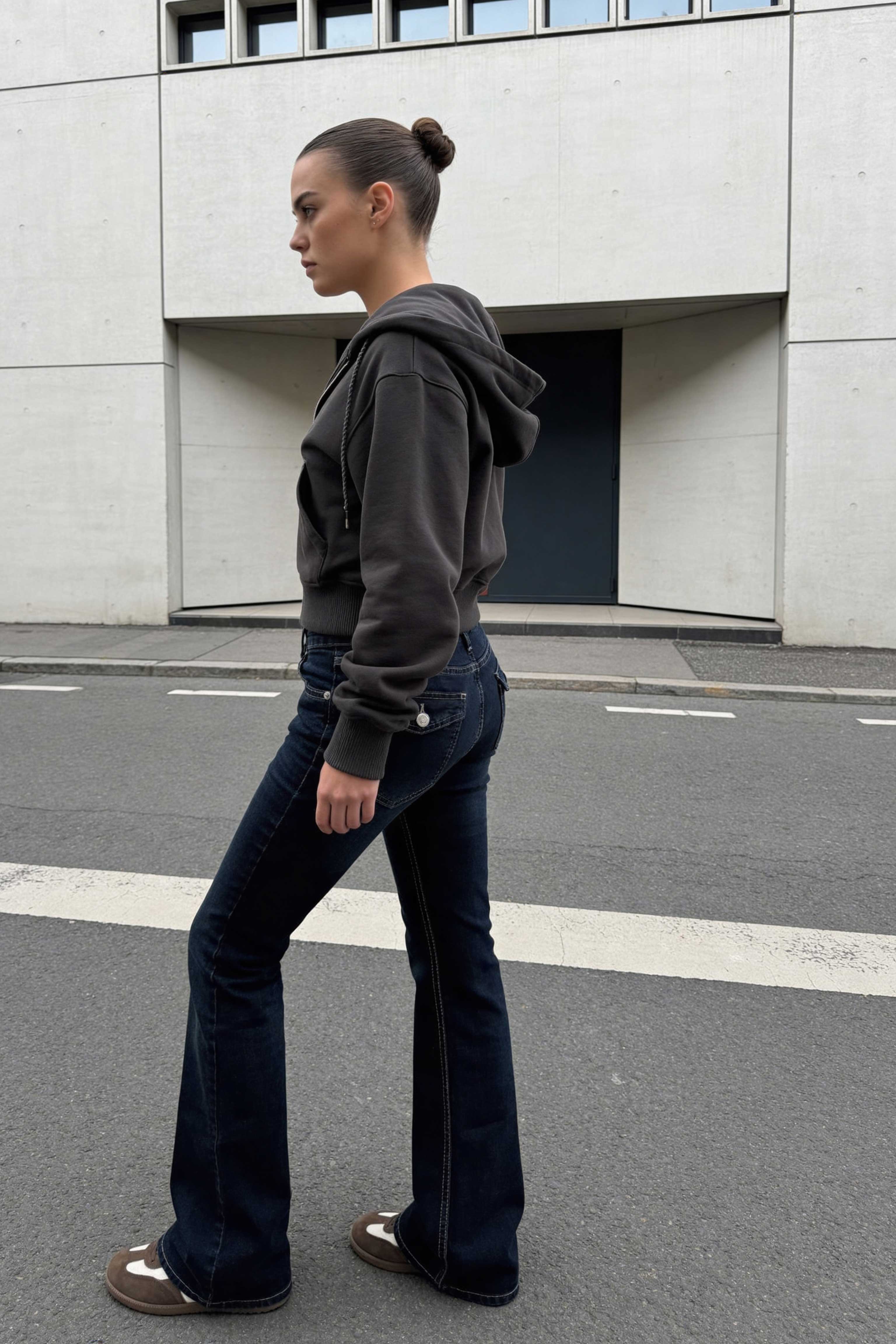 Flare – Low-Waist Deep Vintage Green Jeans Flare CIZARO - Cizaro Jeans