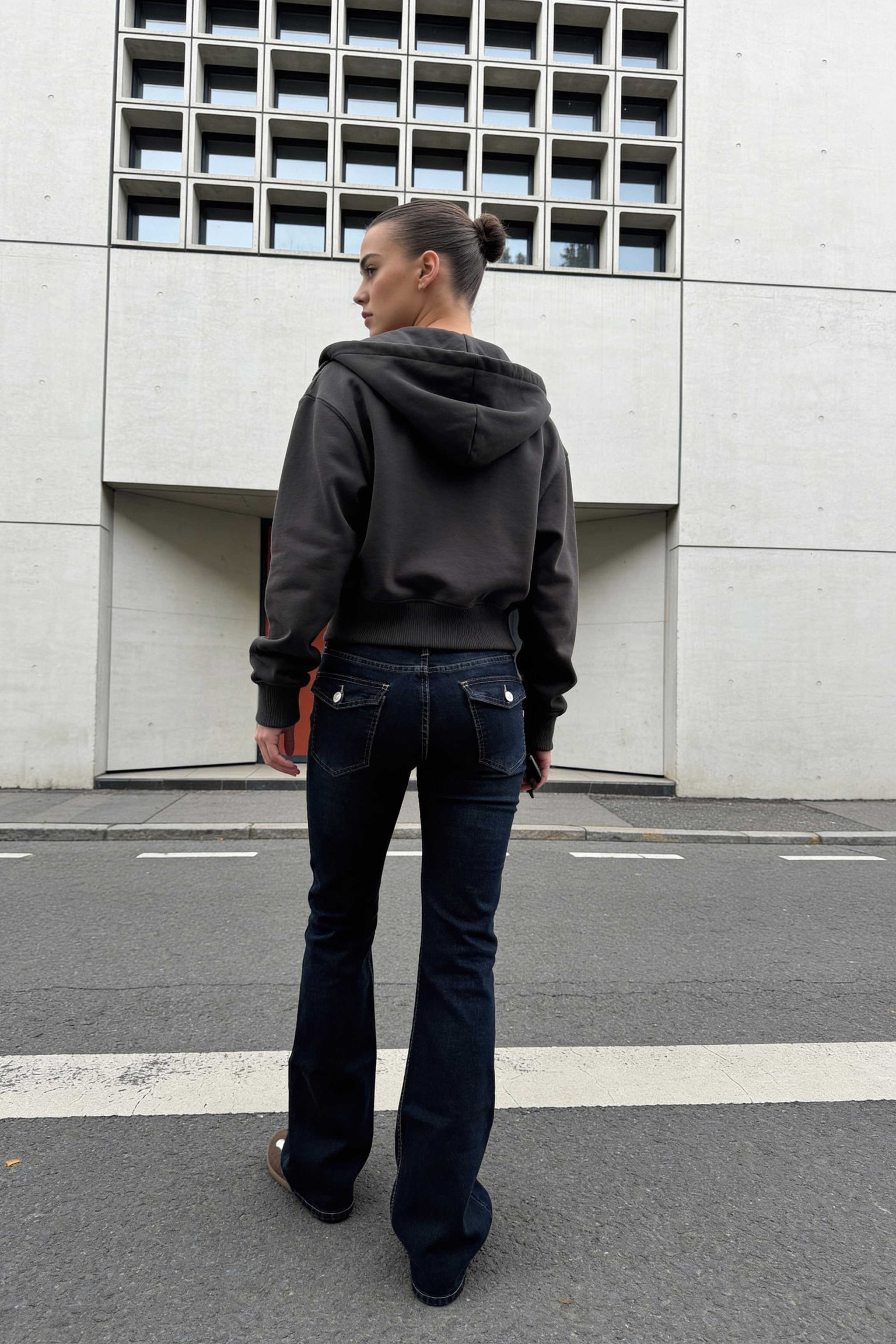 Flare – Low-Waist Deep Vintage Green Jeans Flare CIZARO - Cizaro Jeans