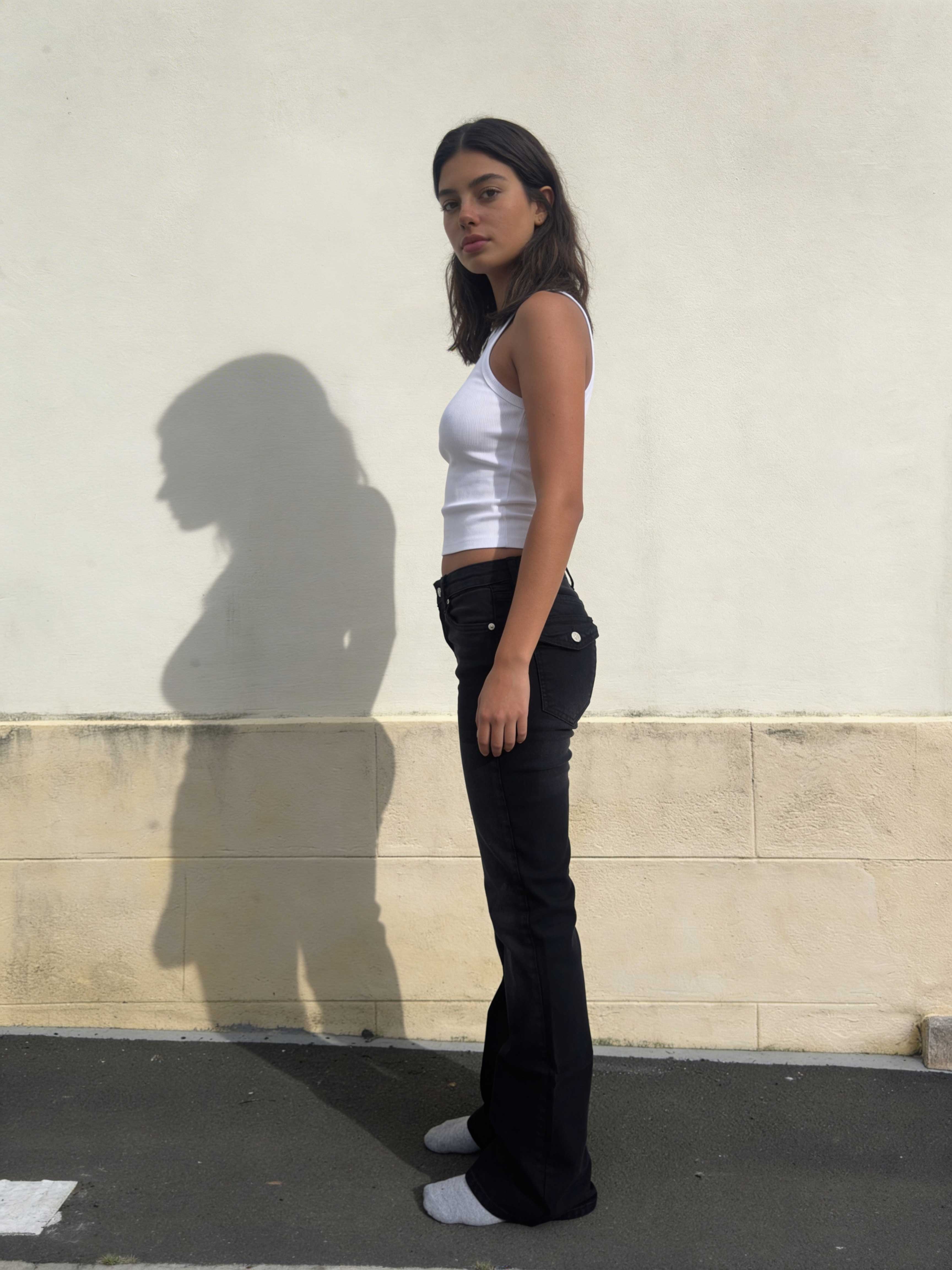 Flare – Low-Waist Washed Black Flap Pocket Jeans Flare CIZARO - Cizaro Jeans