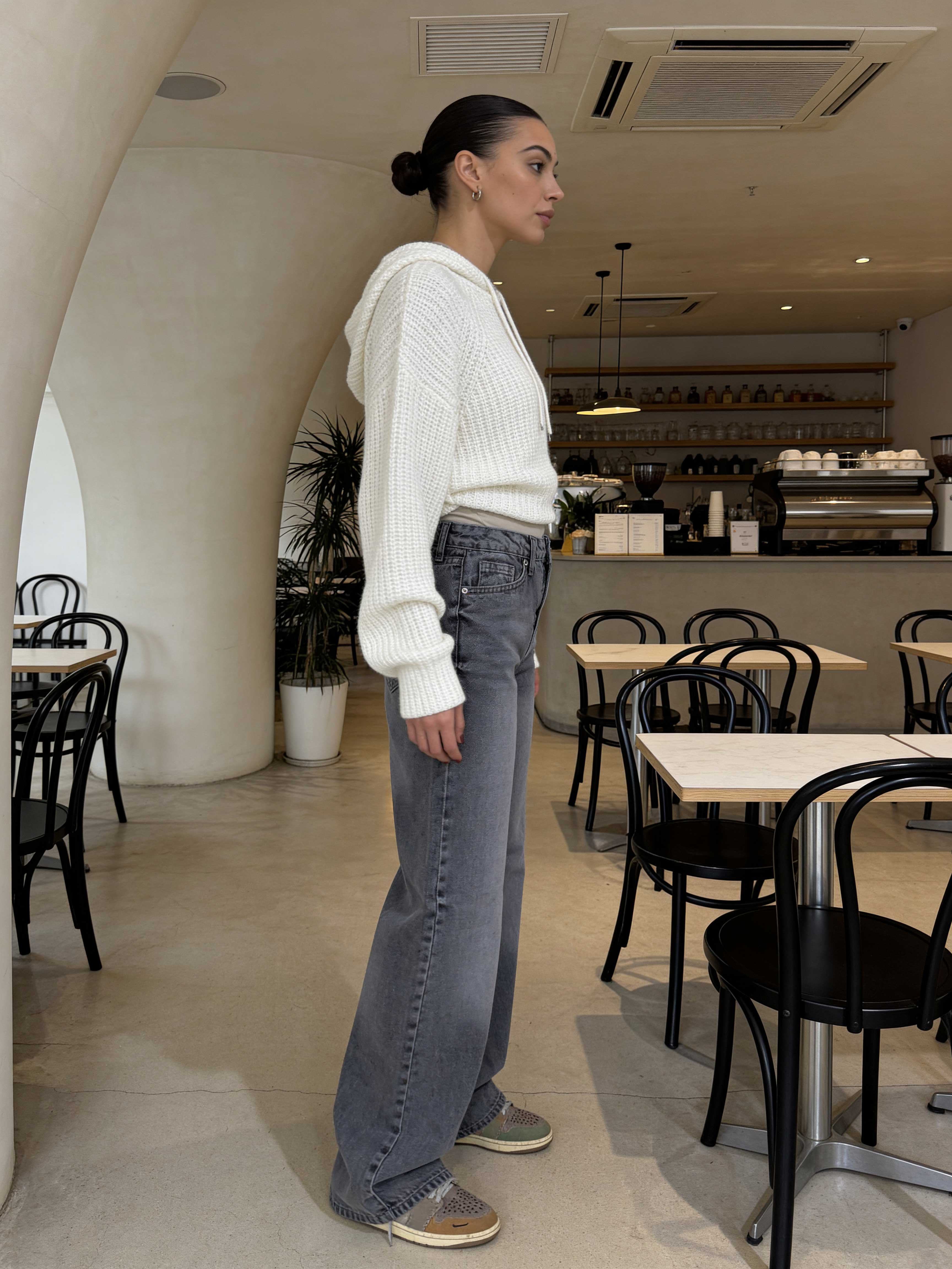 Wide Leg High-Waist – Grey Jeans wide leg CIZARO - Cizaro Jeans